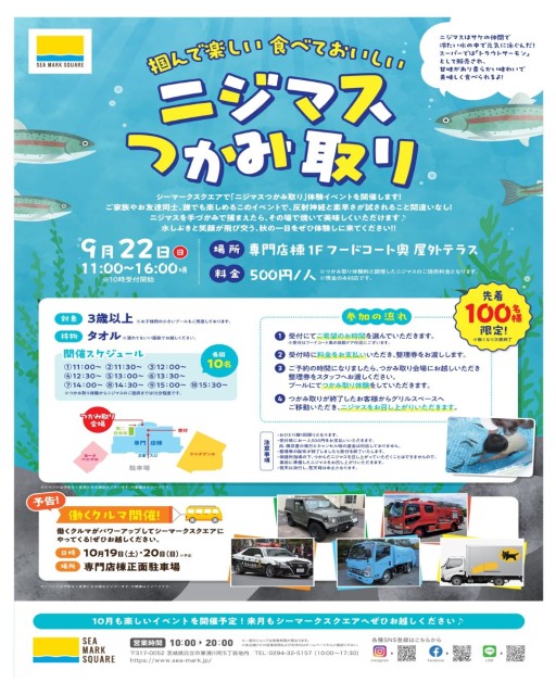 つかんで楽しい♪食べておいしい♬ニジマスつかみ取り体験開催！！の情報